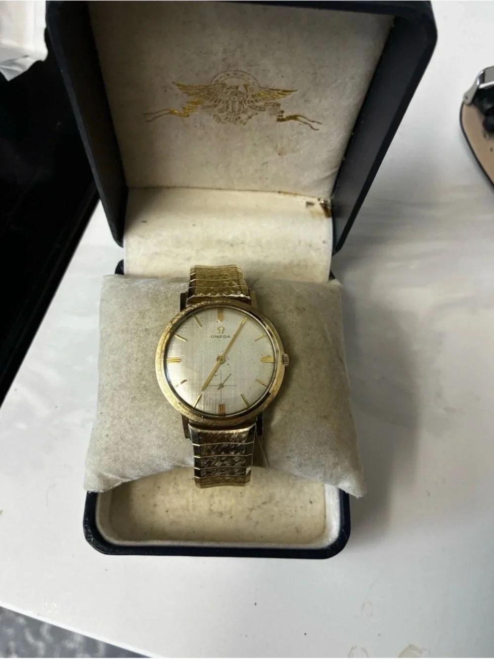 1962 14K Gold Filled Omega Windup 34mm Watch 17 Jewels 19844002 RUNNING 510 Cal